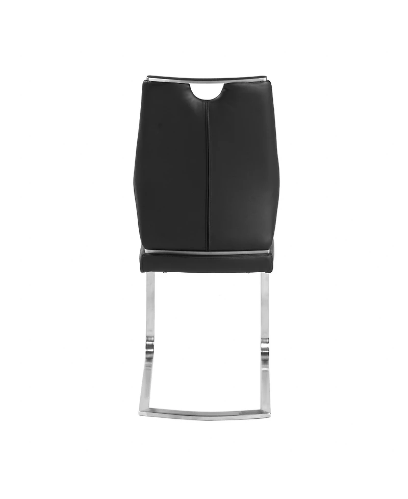 Set of Two Faux Leather Cantilever Chairs for Modern Home and Office Seating