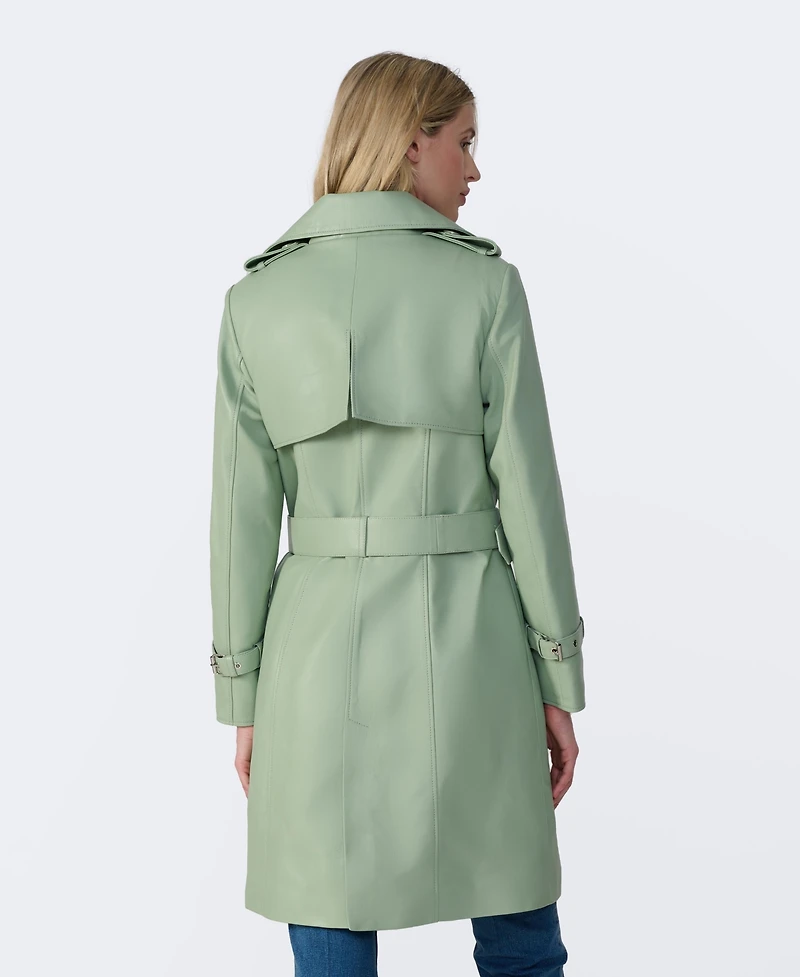 Furniq Uk Women's Leather Trench Coat, Created for Macy's