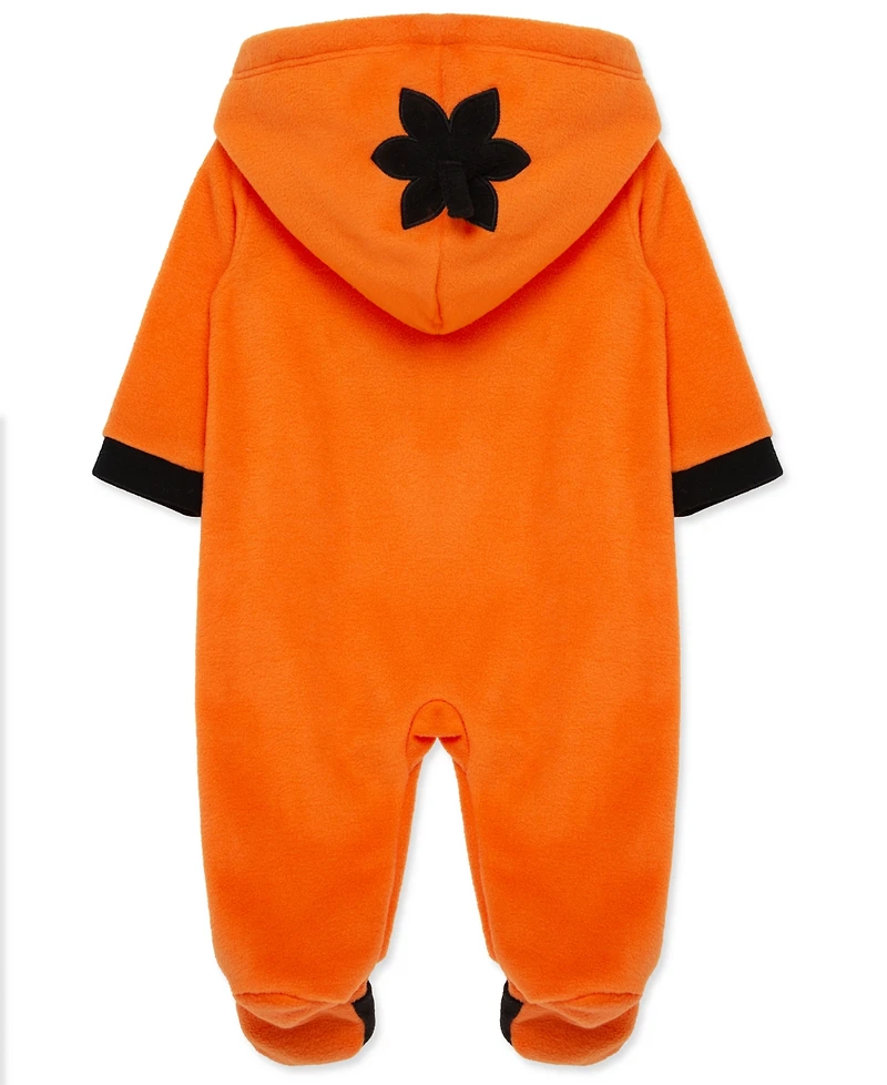 Little Me Baby Pumpkin Fleece Footed Coverall