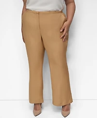 Dkny Plus Sueded Canvas High-Rise Pants