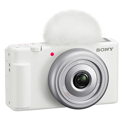 Sony Zv-1F Vlogging Camera, White Bundle with Accessory Kit,Shoulder Bag, Battery, Charger, Charger Plate, Protector, Cleaning Kit