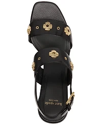 kate Spade new york Women's Flower Studded Block Heel Sandals