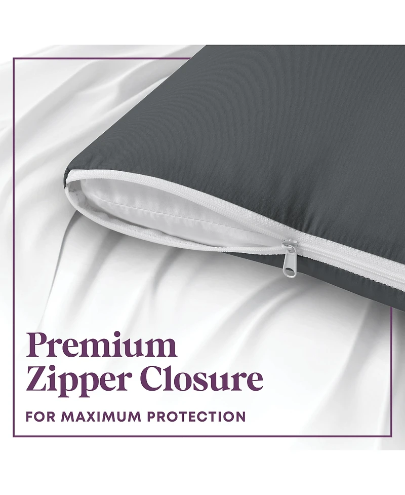 Circles Home, 100% Cotton Zippered Pillow Protector 4 Pack