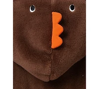 Little Me Baby Turkey Minky Fleece Footed Coverall