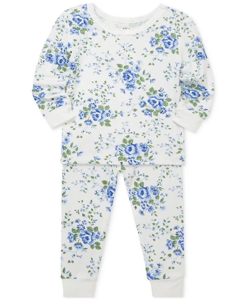 Little Me Baby Girls Toile Pajamas, 4 Piece Set