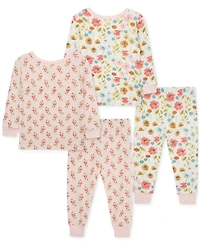 Little Me Baby Girls Floral Pajamas, 4 Piece Set