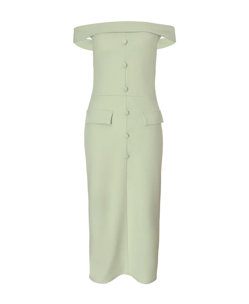 Quiz Women's Scuba Crepe Button Front Maxi Dress