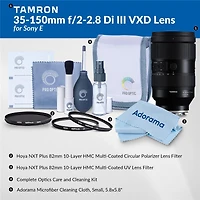 Tamron 35-150mm f/2-2.8 Di Iii Vxd Lens for Sony E Bundle with Hoya 82mm Uv and Cpl Filters, Cleaning Kit, Cleaning Cloth