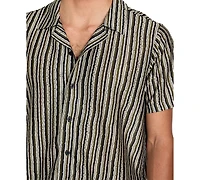 Guess Men's Wyatt Short Sleeve Striped Button-Front Camp