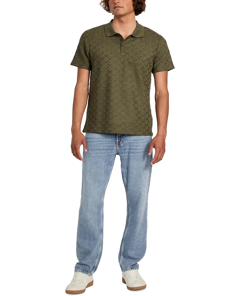 Guess Men's Logan Short Sleeve Knit Polo Shirt