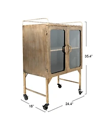 Creative Co-op 16.1" Metal Vintage Bar Cabinet