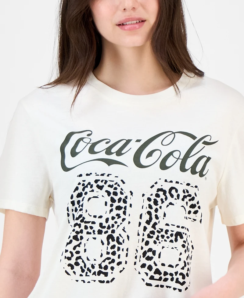 Love Tribe Juniors' Coca-Cola Leopard 86 Graphic T-Shirt