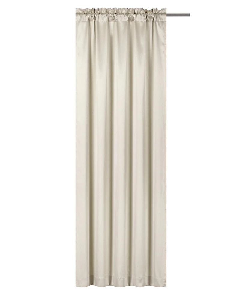 Kate Aurora 1 Piece Beige Regency Lux Rod Pocket Semi Sheer Window Curtain Panel