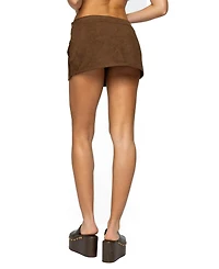 Edikted Women's Asymmetric Studded Faux Suede Mini Skort