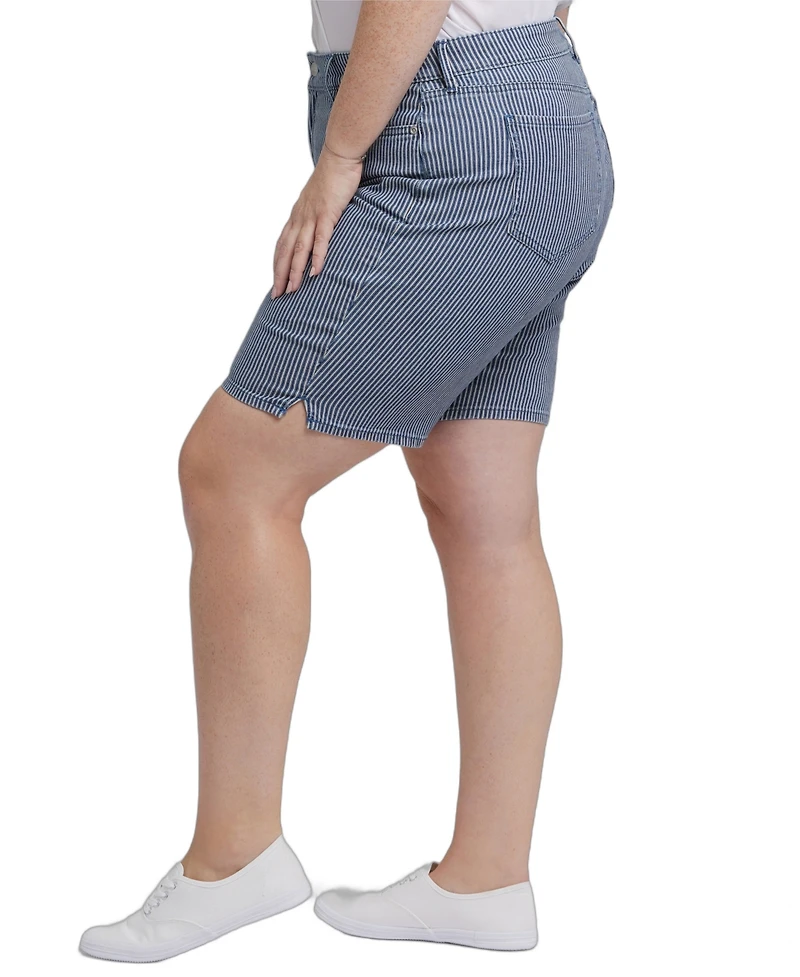 Nydj Plus Ella Denim Shorts with Side Slits