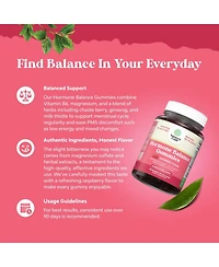 Hormone Balance Gummies for Women | Pms Gummies and Cycle Support Supplements | Vitamin B6, Raspberry Flavor | 120ct