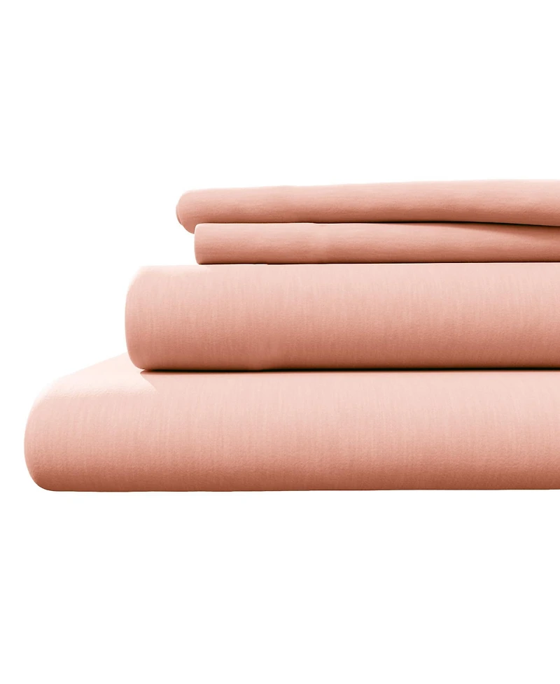 Linery & Co. Heathered Melange Cotton Jersey Knit Sheet Set