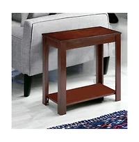 End Table with Shelf for Living Room or Bedroom Storage and Display