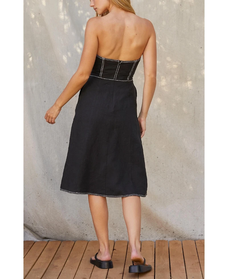 Crescent Women's Lesli Contrast Stitch Tube Midi Dress