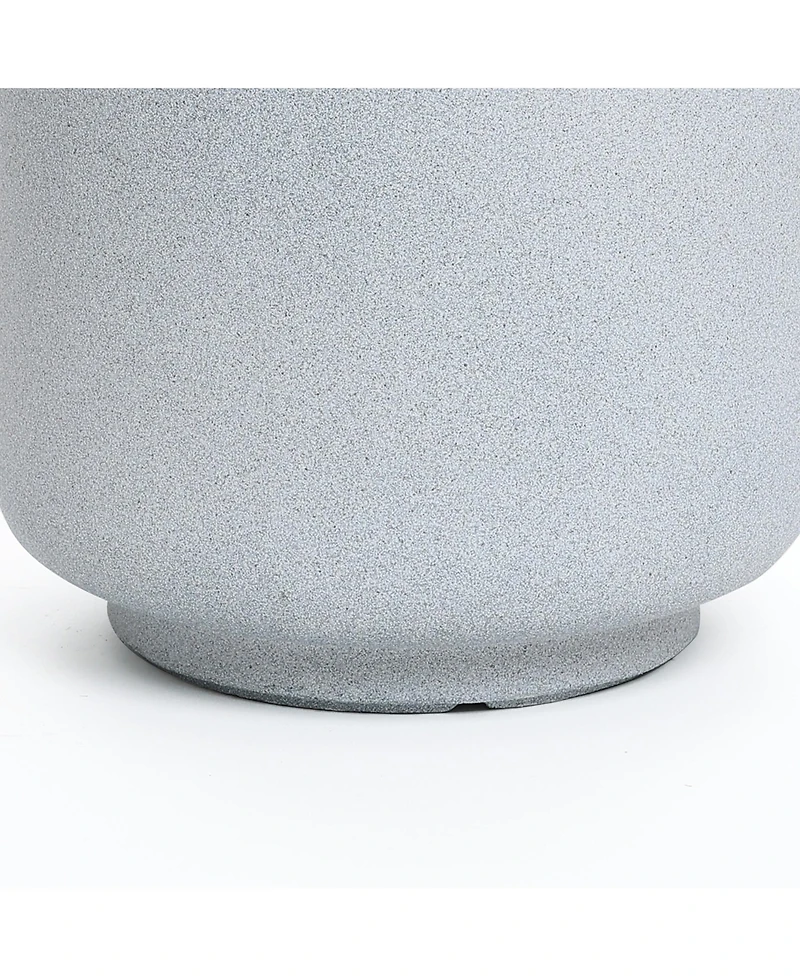 LuxenHome Minimalistic Modern Gray 23-Inch Tall Round MgO Planter