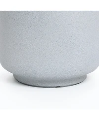 LuxenHome Minimalistic Modern Gray 23-Inch Tall Round MgO Planter