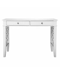 43" White Writing Desk With Two Drawers