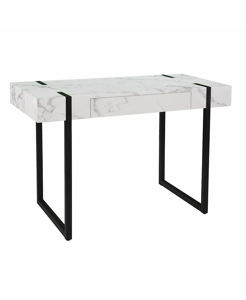 45" White and Black Writing Desk