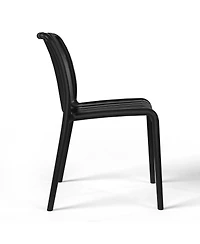 3-Piece Outdoor Patio Bistro Balcony Furniture Set With Stackable Chairs