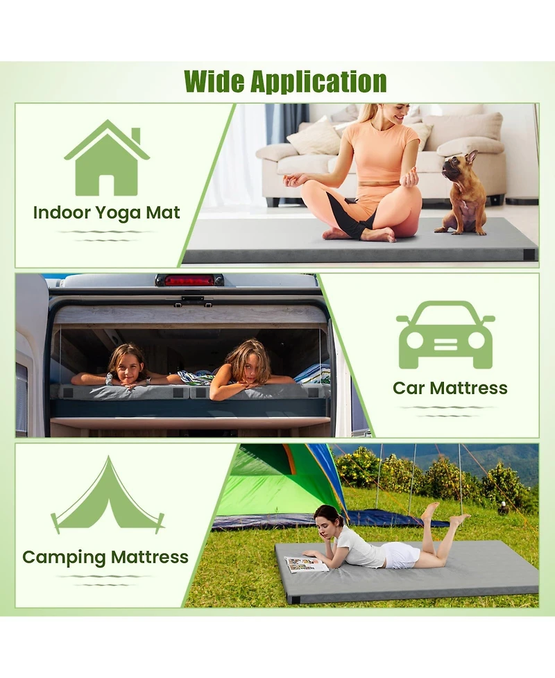 Indoor outdoor Sleeping mat with High density foam Cushion and Carrying Bag