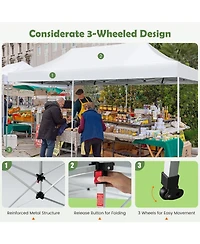 10 x 20 Feet Outdoor Pop-Up Patio Folding Canopy Tent