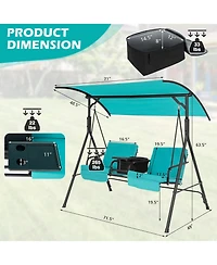 Porch Swing Chair with Adjustable Canopy