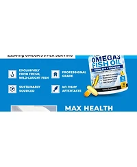Omega 3 Fish Oil Supplement - 1200mg Epa and 900mg Dha Fatty Acid Per Serving from Wild Caught Fish - Supports Joint, Eyes, Brain & Skin Health
