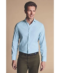 Charles Tyrwhitt Men's Non-Iron Stretch Twill Slim Fit Shirt Single Cuff