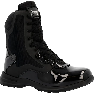 Rocky Men's Cadet 8" Black Side Zip Public Service Boot