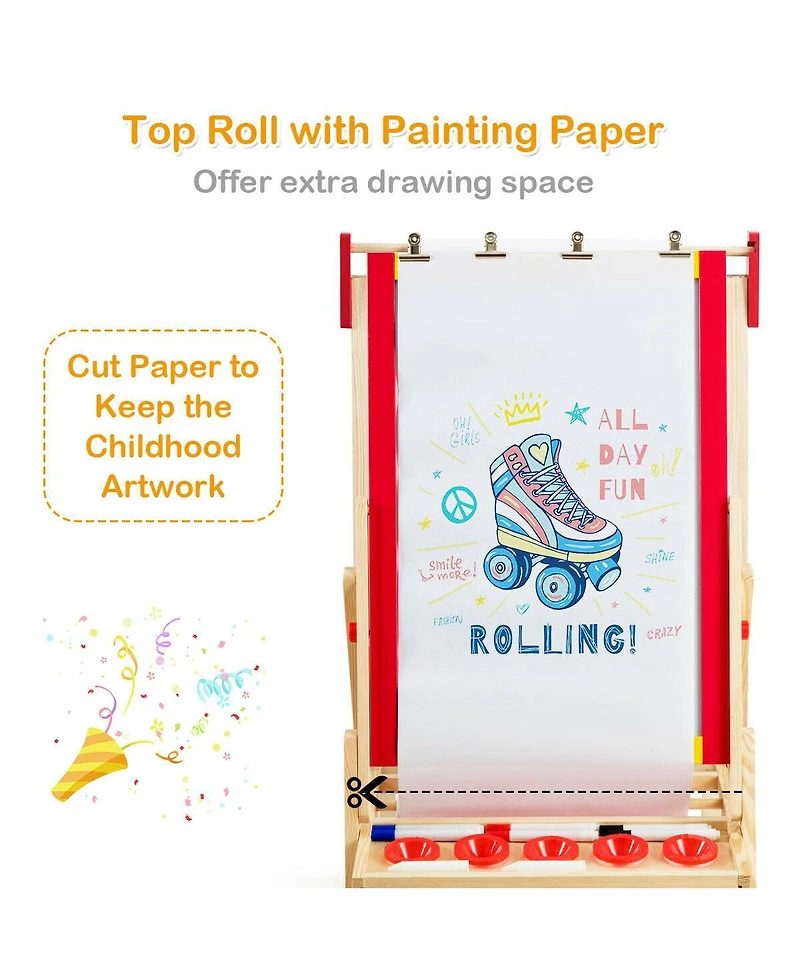 Flip-Over Double-Sided Kids Art Easel