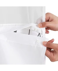 Americanflat 72x75 Hookless Shower Curtain - Gray Abstract Curve Lines Shower Curtain with Sheer Panel, Snap-In Liner, and Grommets - 100% Polyester