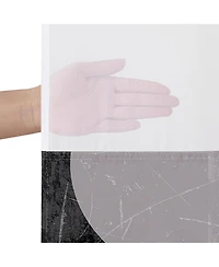 Americanflat 72x75 Hookless Shower Curtain - Abstract Shower Black Grey Curtain with Sheer Panel, Snap-In Liner, and Grommets