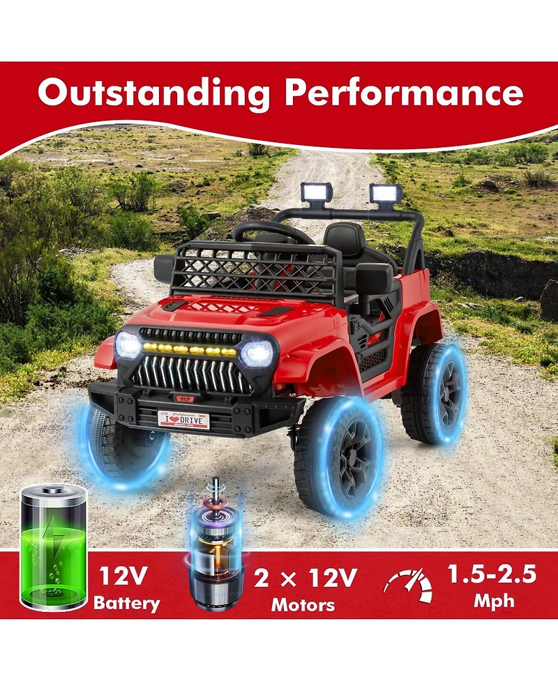 12V Kids Ride on Truck Car with Parental Remote and Music Player