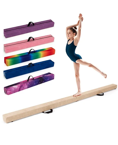 Folding Balance Beam with Solid Wood Base and Anti-slip Bottom