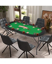 8 Players Texas Holdem Foldable Poker Table