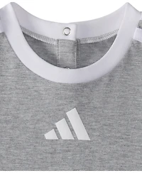 adidas Baby Boys 3-Stripe Short Sleeve Logo Romper