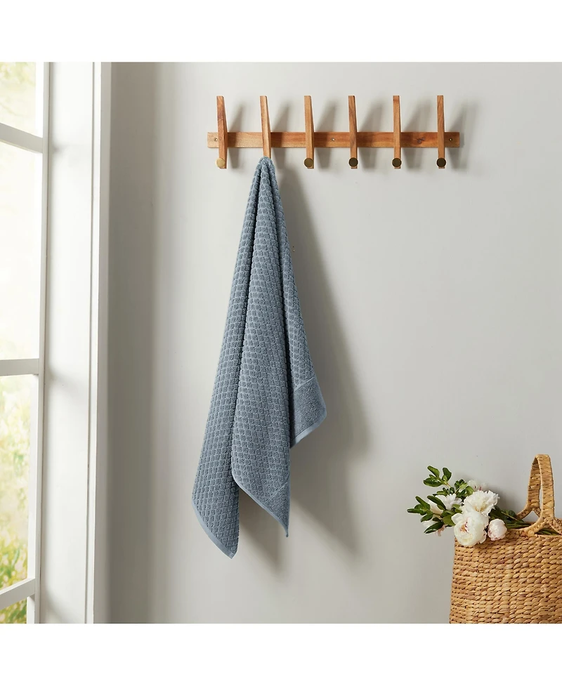 Linery & Co. Quick-Drying Cotton Diamond Waffle Textured 6-Piece Hand Towel Set