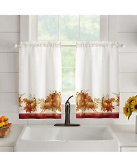 Elrene Home Fashions Autumn Pumpkin Grove Fall Kitchen Tiers and Valance 3-Piece Set