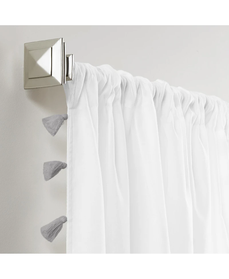 Elrene Home Fashions Bianca Semi-Sheer Window Curtain with Tassels