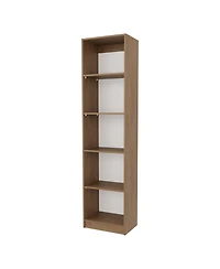 Beaver Balley Bookcase with Open Storage and 5 Shelves, Natural Oak and White