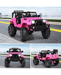 12V Electric Ride On Truck with Parental Remote Control and Led Lights