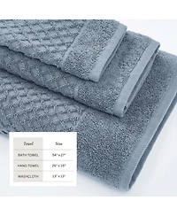 Linery & Co. Quick-Drying Cotton Diamond Waffle Textured 6-Piece Bath Towel Set