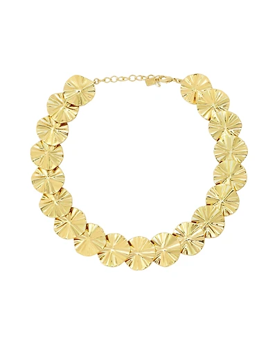 Robert Lee Morris Soho Gold Textured Coin Collar Necklace