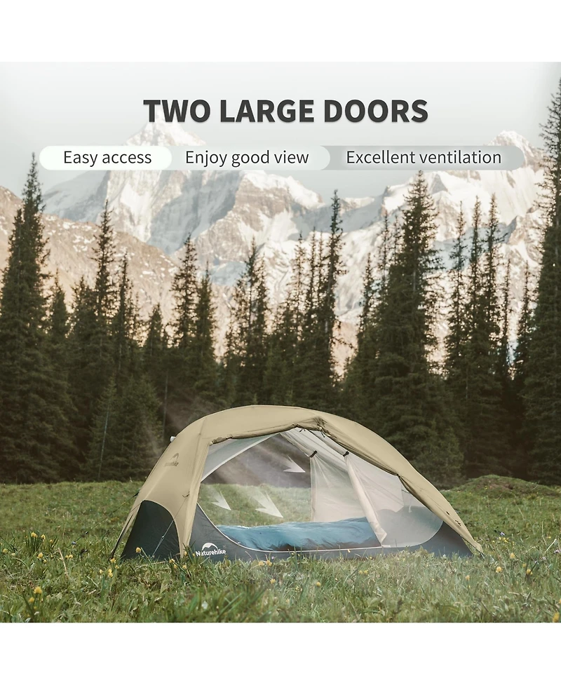Naturehike Star River Ul 2 Person Backpacking Tent, Double Layer Waterproof Two Lightweight Cycling Tent