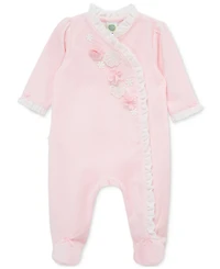 Little Me Baby Girls Flowers Velour Footed Coverall
